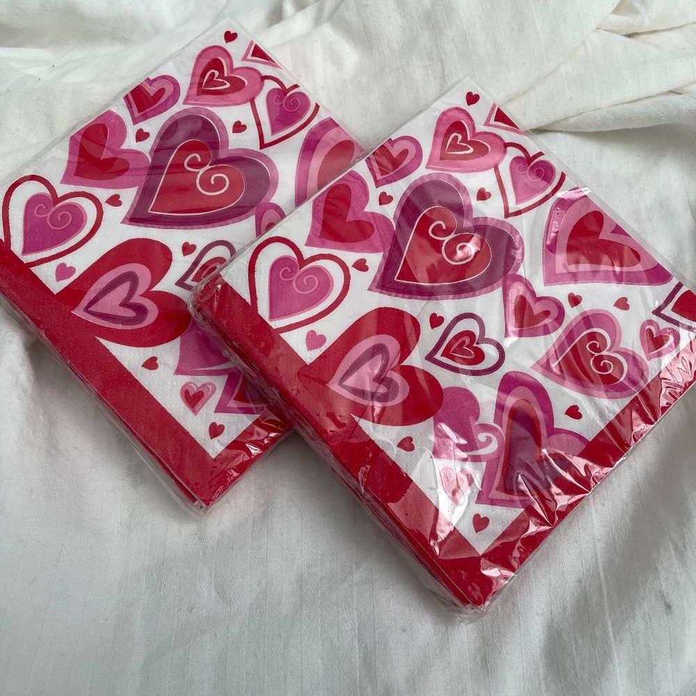 Unique Beverage Napkins-Hearts of Joy-set of 2